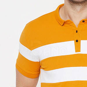 Venta caliente de los hombres cómodos para camisetas de polo Ropa de calle transpirable hecha en fábrica con mangas cortas y estampado de patrón sólido - Product Image 6