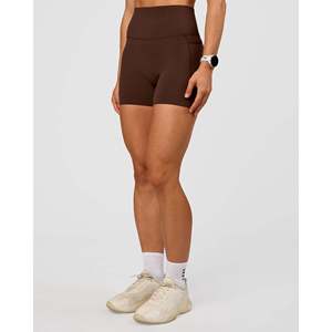 Elixir Ultra High-Rise 4 Pantalones Cortos con Bolsillos Transpirables Color Chocolate Caliente - Product Image 1