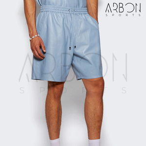 กางเกงขาสั้นหนังผู้ชายสีทึบระบายอากาศน้ำหนักเบาสีน้ำเงินออกแบบเองได้ - Product Image 4