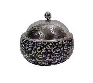 Olla Caliente Redonda de Metal de Diseño Árabe con Tapa Martillada, Tamaño Personalizado, Recipiente para Almacenar Alimentos, Calentador de Alimentos, Buffet - Product Image 1