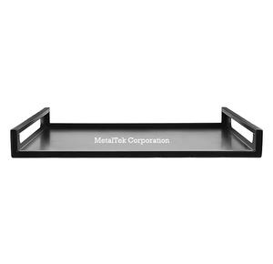 Plateaux de service rectangulaires plaqués or d'acier inoxydable pour des hôtels de restaurant de luxe plateau plateau de service de casse-croûte de nourriture avec des poignées - Product Image 6