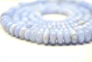 Cuentas redondas planas de ágata de encaje azul Natural, tamaños de cuentas de 7X3.5 MM, la mejor calidad, superventas, cuentas de cristales de ágata de encaje azul para joyería - Product Image 2