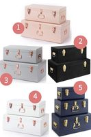 Ensemble de coffre de rangement en velours avec quincaillerie en or rose, organisateur de bijoux décoratifs et mallette de rangement pour la maison