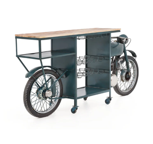 Trumph Bar Comptoir de bar en bois de qualité supérieure Conception de restaurant d'hôtel de moto Comptoir en bois de fer fabriqué à la main de l'Inde - Product Image 2