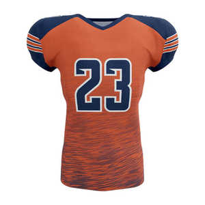 Maillot de football américain pour adultes, prêt pour les tournois, en polyester 320g, personnalisable par sublimation, à manches courtes, anti-humidité, pour la compétition - Product Image 2