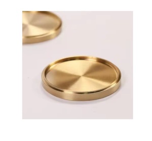 Wholesale Custom <b>Copper</b> Brass Coaster Plain Design Metal <b>Table</b> Decor for Hotels Restaurants Offices Hot Selling New Collection - Product Image 1