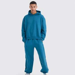 Jersey de lana de gran tamaño, chándal para hombre, ropa de invierno de alta calidad, logotipo personalizado, ropa de calle sólida transpirable, conjuntos serigrafiados - Product Image 1