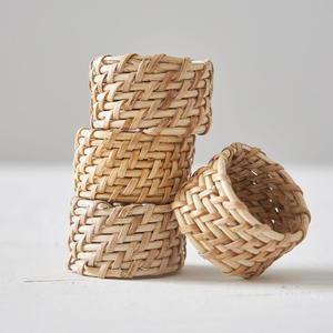 Anillos circulares de ratán para servilletas, decoración de mesa para bodas y fiestas, juegos de anillos para servilletas trenzados a mano - Product Image 6