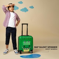 Sac à roulettes 18 pouces pour enfants, valise de voyage légère pour enfants, bagage avec roues, dessin animé, design animal, avion, cabine