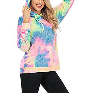 Coton Polyester Fait Tie Dye Hoodies Quick Tie Dye Femmes Hoodies Manches Longues Tie Dye Hoodies - Product Image 5