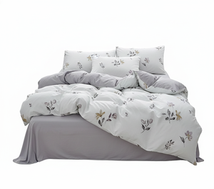 Factory Direct Sales Thickened Warm Sherpa Printed Microfiber <b>Fluffy</b> <b>Duvet</b> Comforter All-Season Bed Sheet Set - Product Image 5