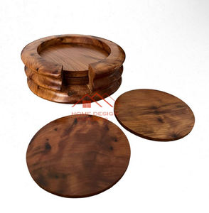 แก้วกาแฟทรงสี่เหลี่ยมทรงกลมทำจากไม้แบบเรียบทำจากธรรมชาติทำจากมะม่วงเข้มไม้โอ๊คแบบบาง - Product Image 1