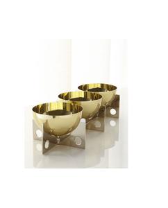 Bol rond en laiton avec intérieur lisse et extérieur gravé adapté pour servir des collations sèches ou contenir des objets décoratifs - Product Image 4