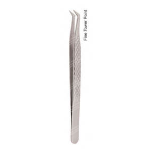 Fine Tower Point Stainless Steel Eyelash Extension Tweezers Silver Color Different Patterns - Product Image 2