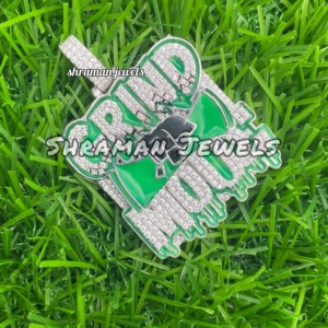 Colgante de diamante de moissanita DE PLATA 925 sólida para hombre, colgante de esmalte ostentoso oscuro brillante de Hip Hop, Letra de nombre personalizada para fiestas - Product Image 5