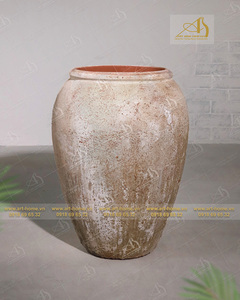 Atlantis AN902H87 Pot de fleur en céramique jaune et blanc Design moderne finition galvanisée pour la maison Mini paysages décoration de jardin - Product Image 2