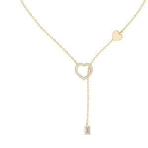 สร้อยคอเพชรทรงหัวใจ 0.3 กะรัต เพชรแล็บ 18KT, 14KT โรสโกลด์, เยลโลว์โกลด์, ไวท์โกลด์ เครื่องประดับหรูหราพร้อมเพชร VVS-VS EF CVD - Product Image 1