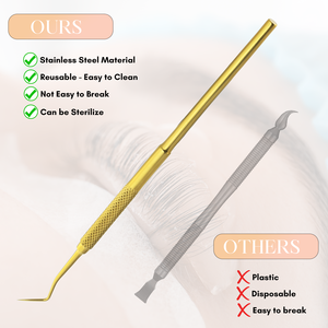 Vente en gros d'équipement d'arrimage des cils Poignée métallique antidérapante Outils de cils stérilisables Outil de permanente des cils 16cm de long en acier inoxydable - Product Image 3