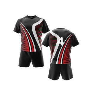 Venta al por mayor Diseña tu Propio Logotipo Pantalones Cortos Mangas Rugby Uniforme Venta Caliente Cómodo Rugby Uniforme Para Unisex Deportes al por mayor - Product Image 1