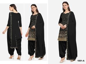 ชุดปาเตียลาคอลเลคชั่นผ้าฟอยล์คุณภาพดีที่สุด ผลิตจากผ้าจอร์เจตต์เทียมเนื้อหนา พร้อมงานปัก มีจำหน่ายในราคาขายส่ง - Product Image 3