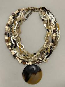 LLEGADA Recién llegado Collar de cuerno de buey de búfalo Estilo animal pulido Joyería de hueso Diseño natural Cuentas Mujeres Niñas Regalos de boda - Product Image 5