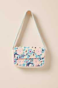 Bolso de Mano Tipo Clutch con Cadena Cruzada, con Cuentas Blancas y Rayas Rosas, con Dos Correas, Cierre de Cremallera, Bordado de Moda, para Mujer - Product Image 2