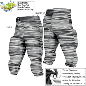Pantalones de Fútbol Americano para Hombre, Pantalones Cortos Deportivos Largos con Protección en Cadera, Muslo y Rodilla para Entrenamiento y Práctica Intensa - Product Image 5