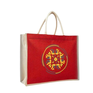 Sac de courses non tissé personnalisé avec logo, imprimé sur mesure, en tissu recyclable, rouge, blanc, bleu, style fourre-tout, surface soyeuse, en pièces - Product Image 1