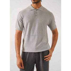 Personalizado 2024 Hombres para Polo Nuevo Patrón Sólido 100% Tela de Jersey de Algodón en Venta - Product Image 3