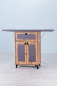 Tabla de planchar plegable / Armario para planchar – Estructura de pino, diseño floral marrón - Product Image 2