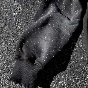 Sudaderas con capucha de moda para hombre de estilo callejero personalizadas en blanco liso a granel invierno hombres diamantes de imitación angustia sol desvanecimiento sudaderas con capucha - Product Image 4