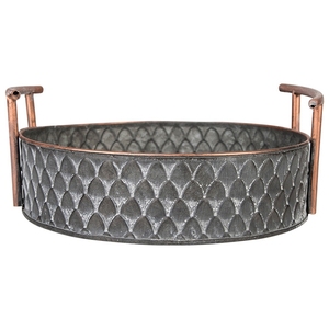 Meilleure vente plateau de service en fer avec poignées en laiton décor de mariage plateaux en fer naturel Looks de luxe pour hôtels maisons Restaurant - Product Image 1