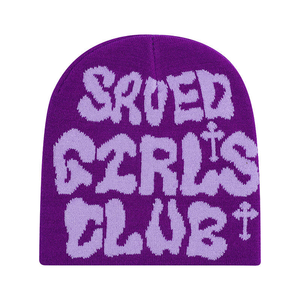 Sur mesure avec lettre Jacquard tricoté personnalisé votre Logo revers sport Jacquard tricoté Beanie mode hiver jacquard Beanie - Product Image 4