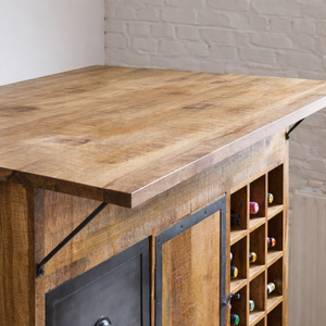 Isla de Cocina Industrial de Madera de Mango Antigua de 2026 con Cajones y Estantes de Almacenamiento Resistentes - Product Image 3