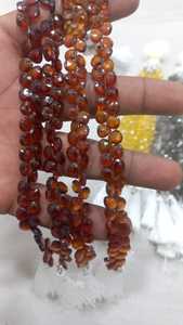 Cuentas de Briolette facetadas de piedras preciosas de hessonita natural para hacer collares Cuentas de piedra - Product Image 4