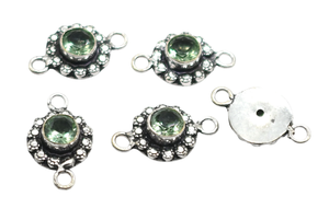 Cổ bạc và 18K mạ vàng 22x13mm Màu Xanh Lá Cây thạch anh tím đá quý đôi vòng lặp kết nối nc32 đồ trang sức làm đồ trang sức quyến rũ nc34 - Product Image 3