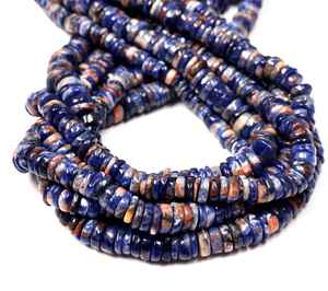 Top qualité Sodalite lisse Heishi pneu Rondelle perles 6-7mm pierre en vrac roue coupe perles de pierres précieuses en vrac pour la fabrication de bijoux en vrac - Product Image 6