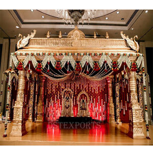 Luxury Fiber Temple Style Mandap For Decoration High Carved Pillar Traditional South Indian Wedding Mandapam Best Sale Prices <b>UK</b> - Product Image 1