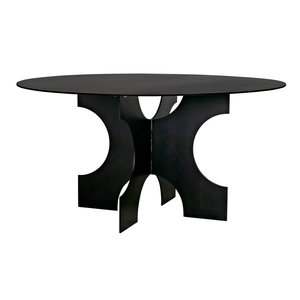 Mesa de Comedor Industrial de Diseño Antiguo, Impresionante, de Metal Sólido, Acabado Negro Mate, Patas Dobles en X, para Interiores y Exteriores - Product Image 3