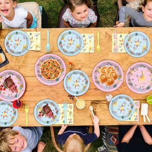 Assiettes et serviettes en papier Pastel Animal Parade, décorations de table sur le thème de la jungle et du safari pour les enfants, les filles, les anniversaires, les baby showers - Product Image 6