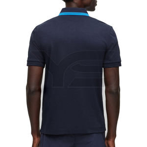 Polo informal de algodón 100% de alta calidad con logotipo bordado personalizado para hombre, camiseta con patrón sólido transpirable, suministro ODM - Product Image 3