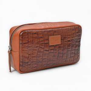กระเป๋าใส่เครื่องสำอาง GangesGrain Cognac หนังลายจระเข้ น้ำหนัก 0.0 กรัม - Product Image 4