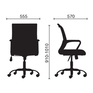HOM1016-02 Contemporary Minstilist Swivel Office <b>Chair</b> with Mesh Back Plastic Base & Adjustable Height for Home Use - Product Image 3
