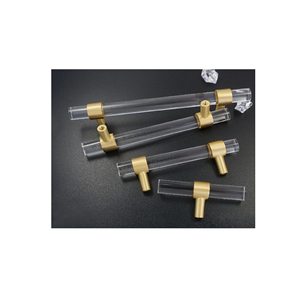 Tirador de acrílico y Pomo de puerta de armario decorativo para el hogar con accesorios de muebles de latón y pegatina - Product Image 6