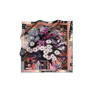 Luxury 100% <b>Silk</b> Square Floral <b>Scarf</b> for All Seasons - Product Image 1