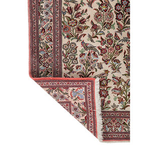 Tapis en laine noués à la main Aalam, motif floral rose et violet, pour la décoration du salon ou du couloir des adolescents, rectangle 9x12 - Pae-6442 - Product Image 5