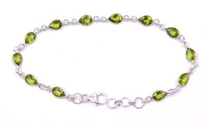 Bracelet de mariage en argent sterling 925 de style bohème avec zircon coupe poire pierres précieuses réglage de la lunette 8.5 pouces pour les occasions de fête - Product Image 6