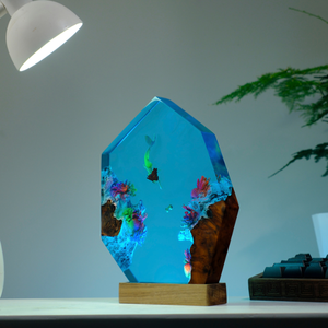 Resina de lámpara, lámpara epoxi, resina personalizada de lámpara, lámpara de resina epoxi, lámpara púrpura, madera de luz nocturna, madera de lámpara de mesa, regalo de Halloween - Product Image 5