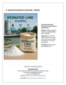 Chaux hydratée Hydroxyde de calcium CaOH 2 Applications clés en agriculture et en industrie - Product Image 2