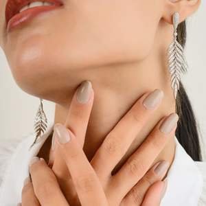 Pendientes de gota de diamante auténtico hechos a mano 100%, oro blanco sólido de 18 quilates, nuevo diseño, pluma Flexible, colgante para bodas y fiestas - Product Image 6